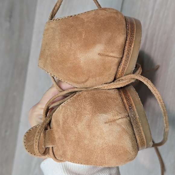 Steve Madden Women Swizzle Multicolor Pom Pom Sandals Leather Lace Up Sz 8.5 - Picture 6 of 11